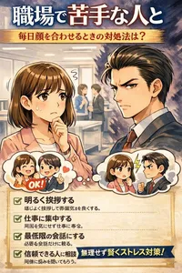 職場で苦手な人と毎日顔を合わせるときの対処法？