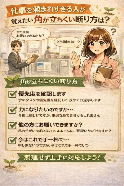 仕事を頼まれすぎる人が覚えたい、角が立ちにくい断り方は？