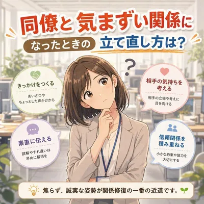 同僚と気まずい関係になったときの立て直し方は？