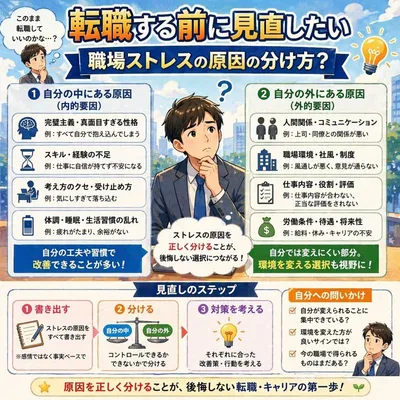 転職する前に見直したい、職場ストレスの原因の分け方？