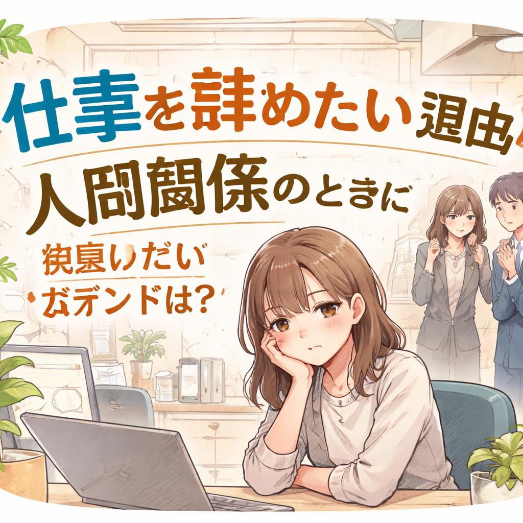 仕事を辞めたい理由が人間関係のときに見直したいポイントは?