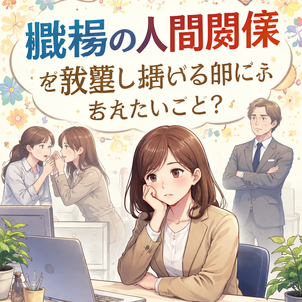 職場の人間関係を我慢し続ける前に考えたいこと?