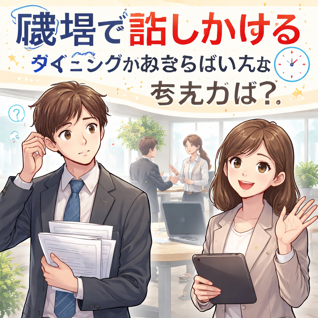 職場で話しかけるタイミングがわからない人のための考え方は?