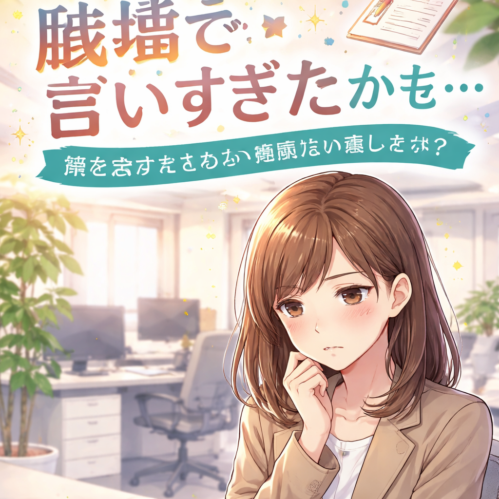職場で言いすぎたかもと落ち込んだときの気持ちの整え方は？